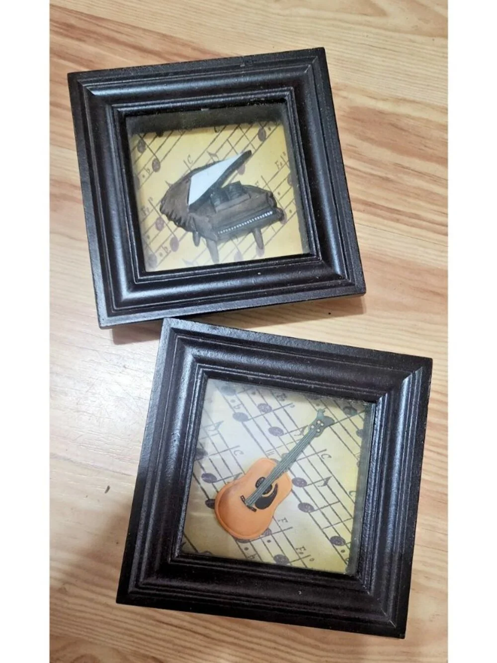 Piano Guitar wooden wall Hanging Decor carved Wood Gallery Wall Music Room